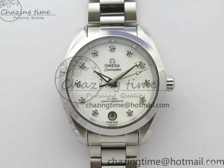 0512 Flexible Aqua Terra 150M 34mm Ladies SS VSF 1:1 Best Edition White MOP Dial Diamonds Markers on SS Bracelet A 7930